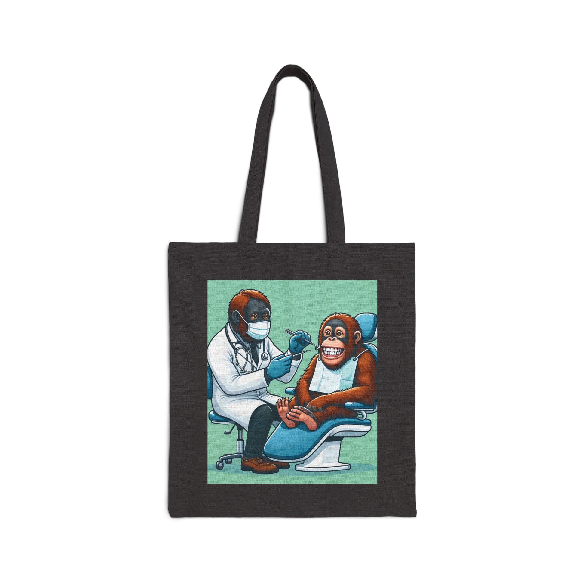 This eye-catching tote features a playful illustration of a gorilla receiving dental care from a dentist, making it a perfect gift for animal lovers and those with a sense of humor. BUY NOW! (SK Superb)