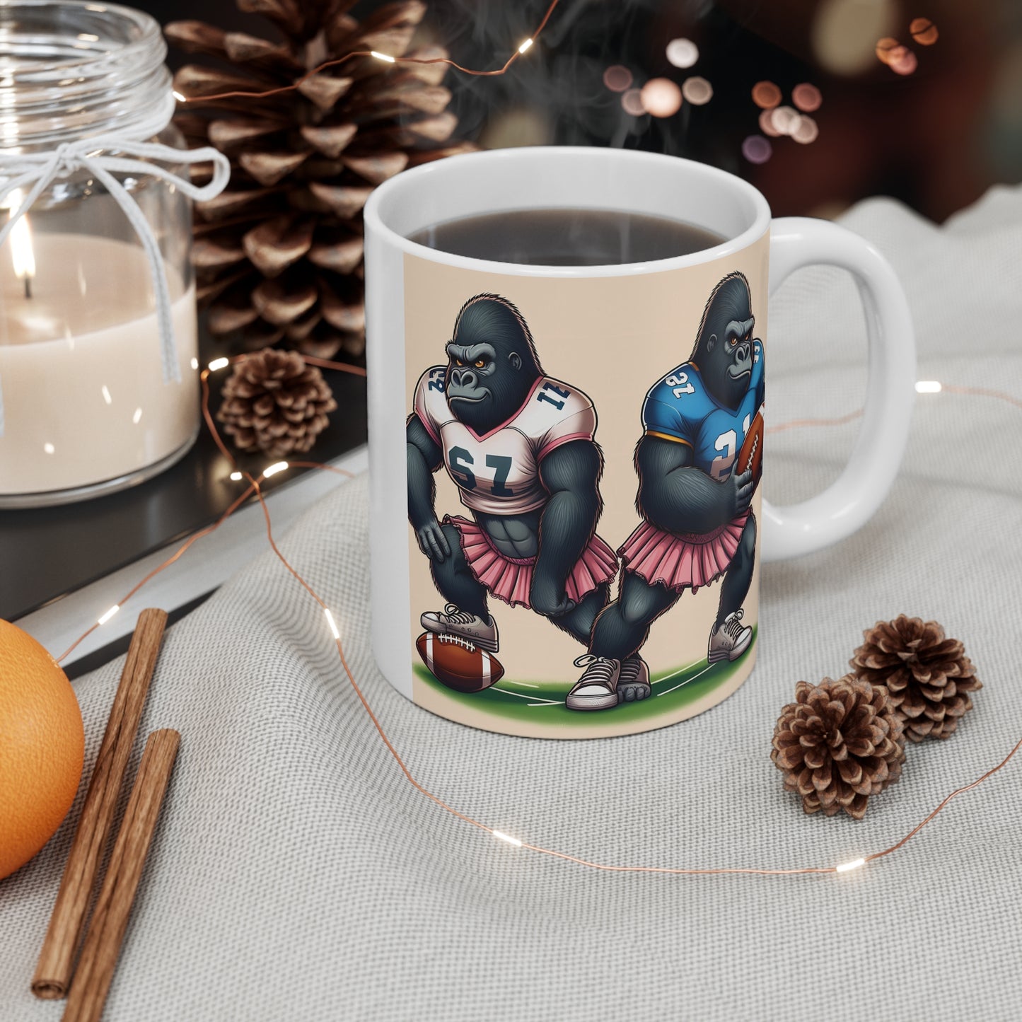 Amazing Sports Gift Female Football Gorillas 11oz Mug