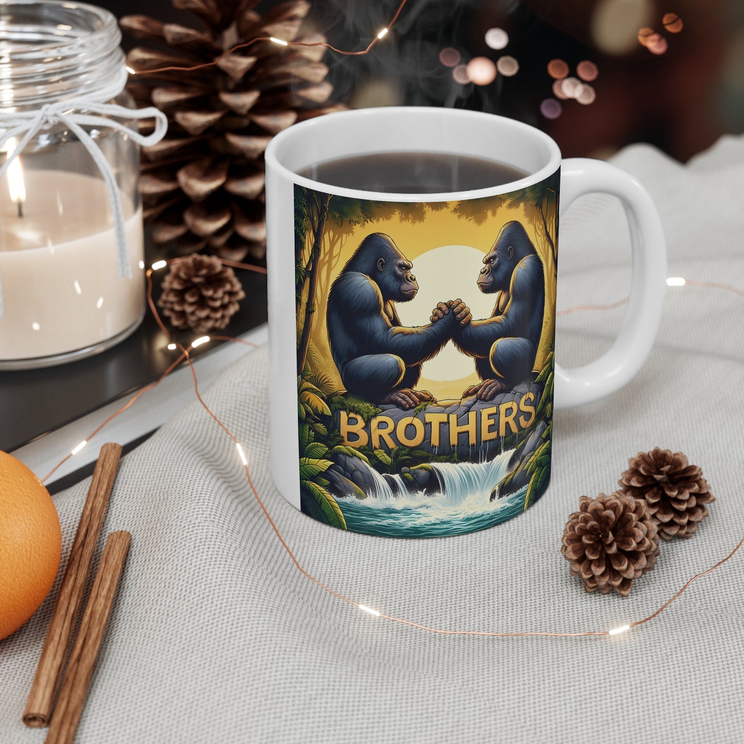 Brotherhood Gorilla 11oz Mug - Siblings/Friends Gift