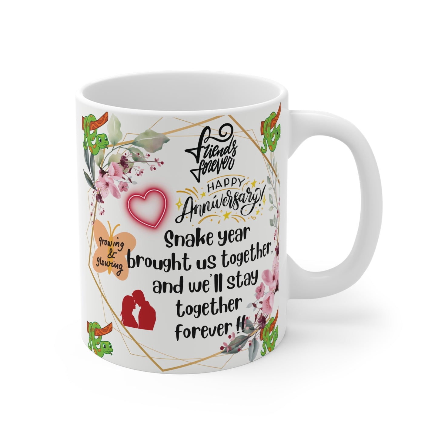 Happy Anniversary Snake Year 11oz Mug – Couple Gift