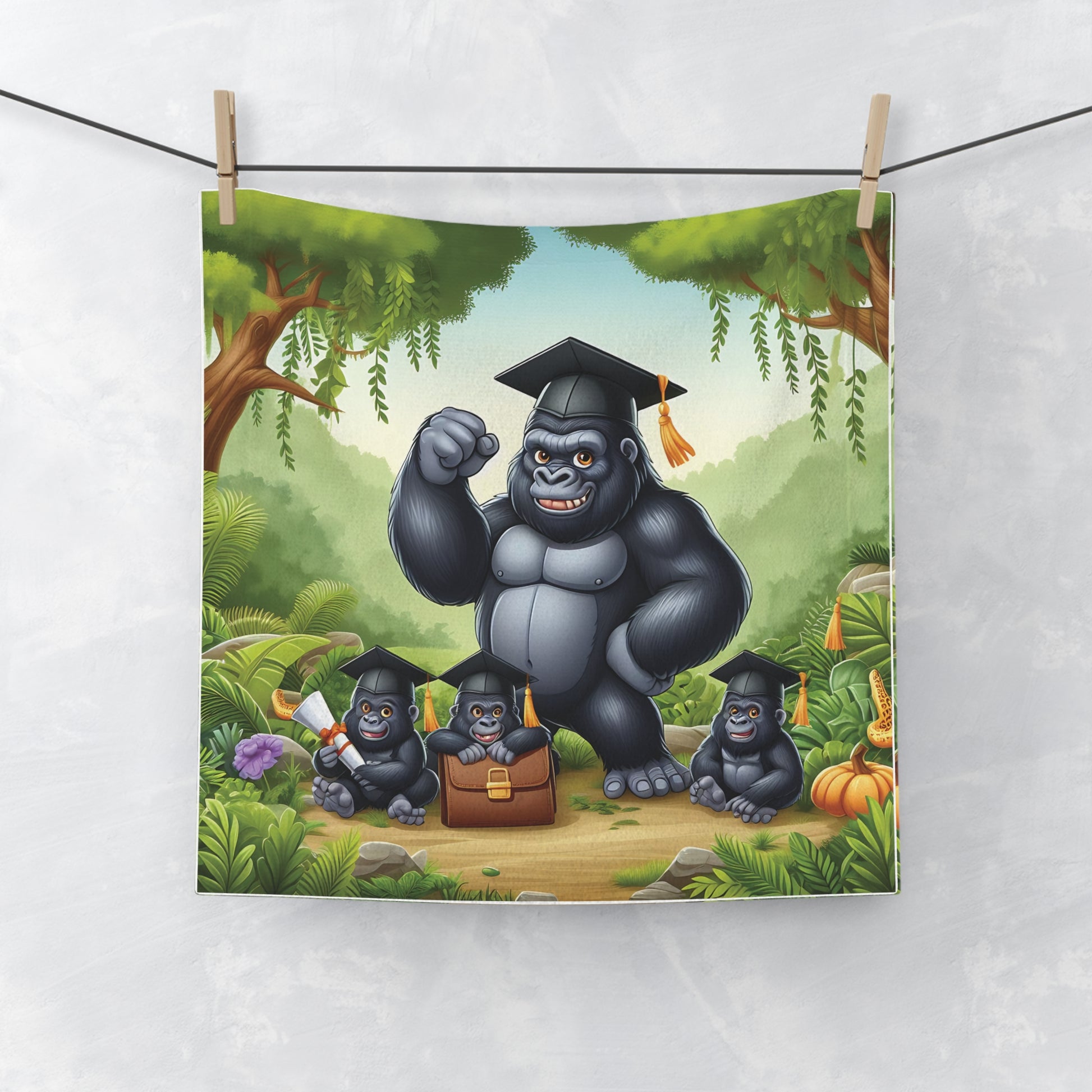 Celebrate the achievements of your family graduates with our fun "Gorilla Graduation Family Face Towel". This delightful, decorative and practical face towel is perfect for gifting to recent graduates or as a memorable keepsake for the whole family, and cherish family bond and unity. BUY NOW! (SK Superb)