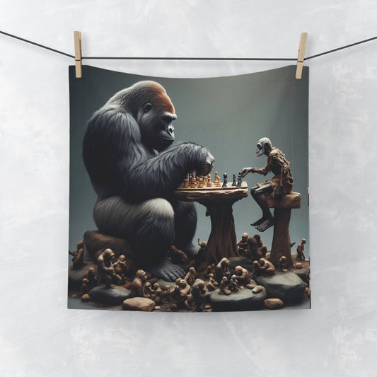 Discover the perfect blend of art and functionality with our "Gorilla vs. Caveman Chess Face Towel". This imaginative design brings humor and creativity to your bathroom, making it an excellent choice for chess enthusiasts and fans of unique art. BUY NOW! (SK Superb)