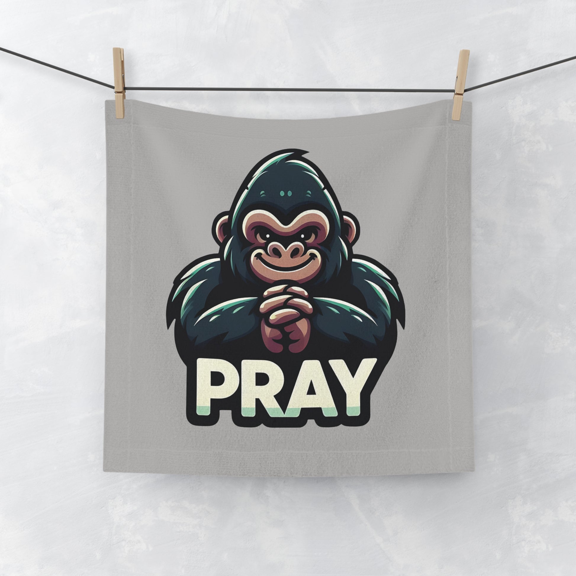 Unique Animal Design "Pray" Gorilla Face Towel - Home & Gym Use