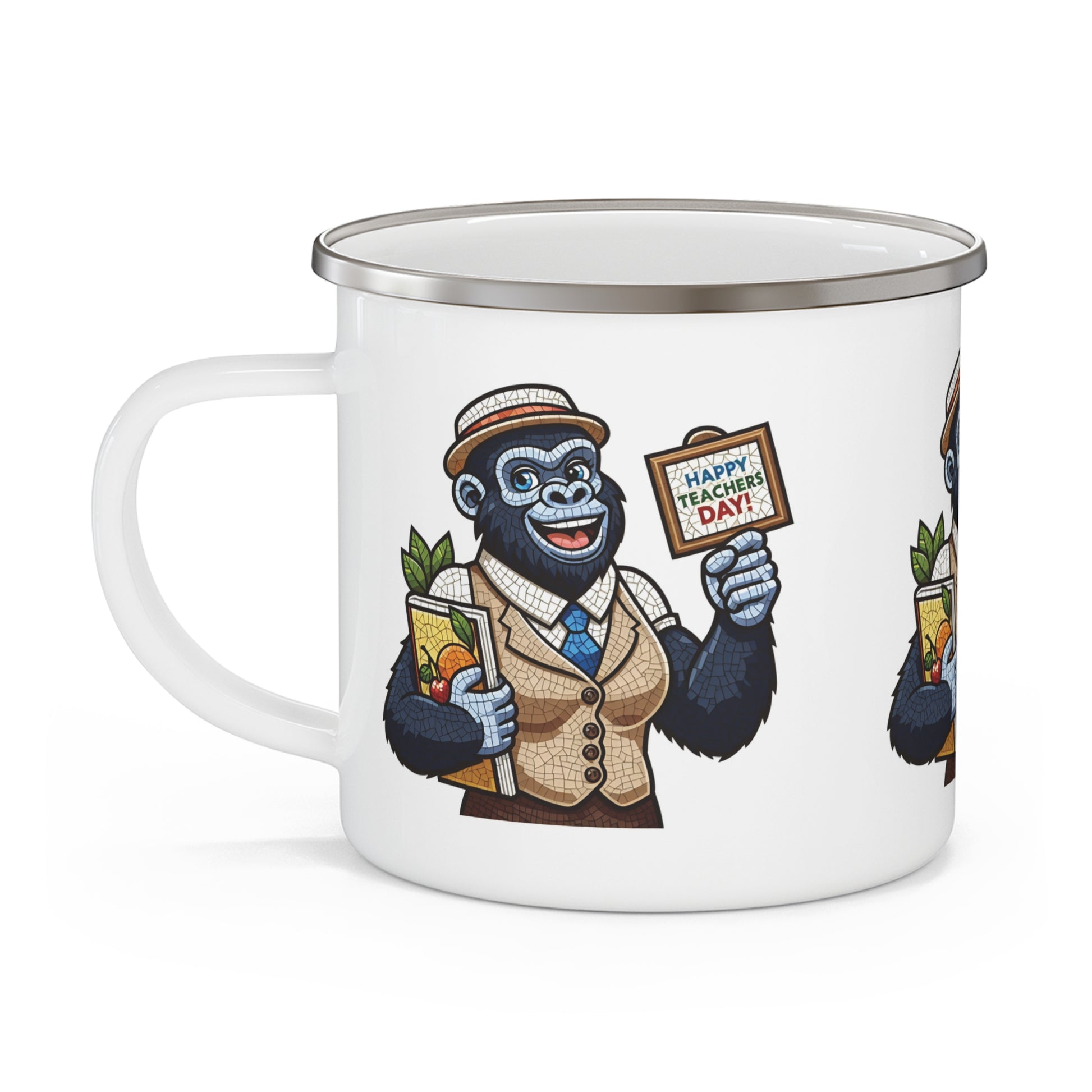 Best Gorilla Teacher's Appreciation Gift Enamel Camping Mug