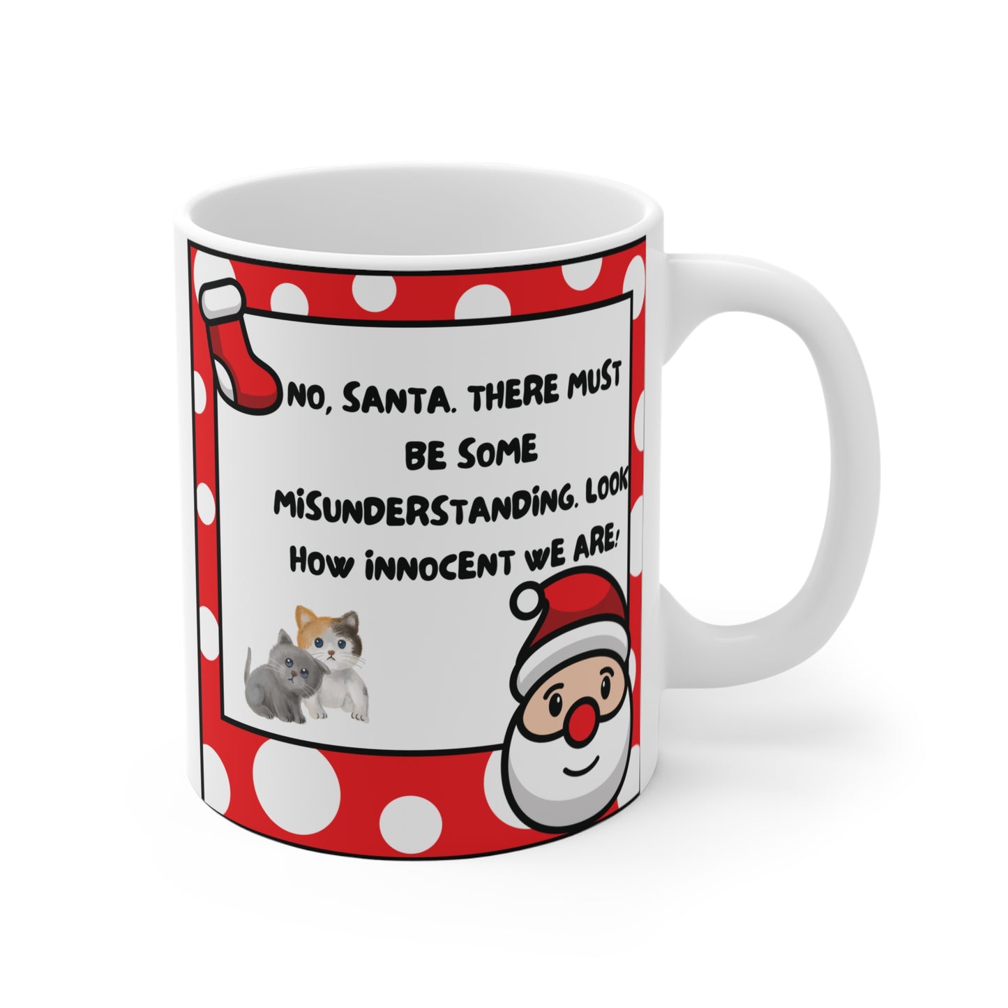 11oz Santa Cat Christmas Themed Mug