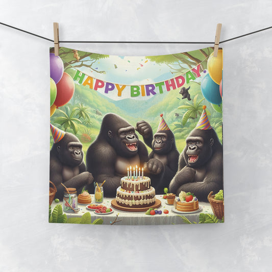 Make every birthday extra special with our "Fun Gorilla Birthday Party Celebration Face Towel." A face towel that is both functional and decorative. A quirky gift for animal lovers, and anyone who enjoys unique home decor. Ideal for bathroom, kitchen, gym, or travel. BUY NOW! (SK Superb)