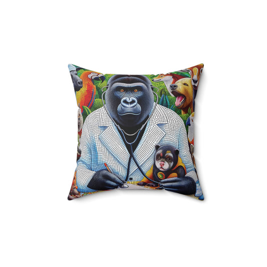 This doctor gorilla pillow brings a playful and heartwarming scene to your home and office decor. A skilled gorilla doctor, reminiscent of a dedicated human veterinarian, mirrors the compassion and expertise found in real-world veterinary practices. Perfect for animal lovers and great gift too. BUY NOW! (SK Superb)