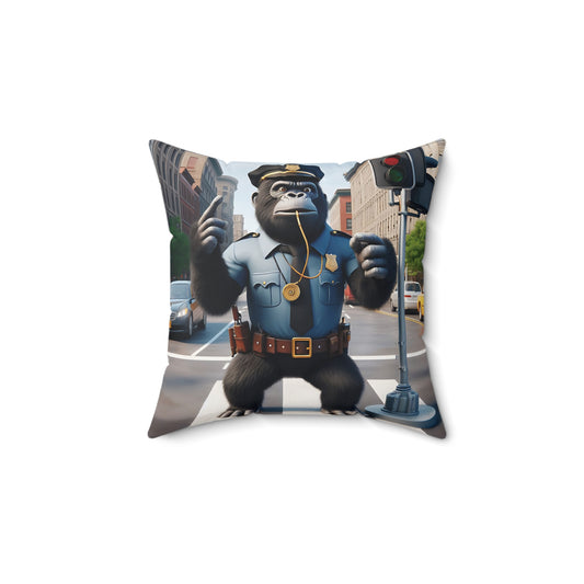 Add humor and authority to your home and office decor with the Traffic Police Gorilla Pillow. A playful commanding gorilla dressed as traffic police. Salute our traffic police for keeping road traffic safe with this quirky pillow. BUY NOW! Bring law and order to both kids and adults.(SK Superb)