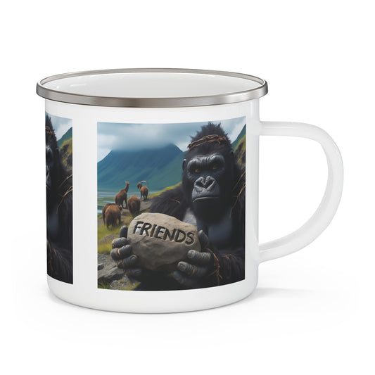 Embrace the spirit of friendship and adventure with our functional and artistic "Gorilla Wildlife Friendship" Enamel Camping Mug. Perfect for nature, wildlife lovers, for outdoor use. Ideal for your hiking, camping trips, or cozy mornings at home. BUY NOW! (SK Superb)