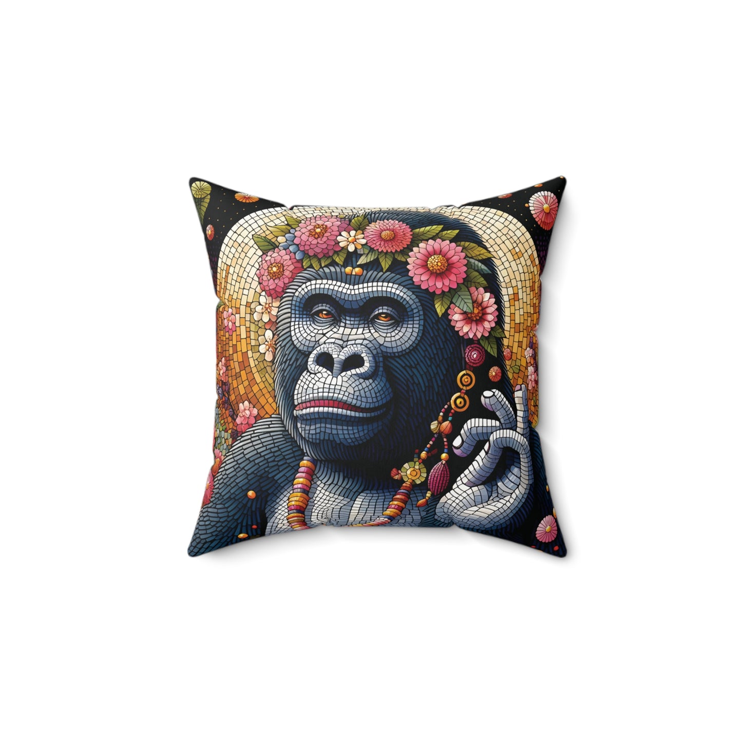 Celebrate the fun and fabulous spirit of your favorite bachelorette with our "Bachelorette Floral Elegance Gorilla Pillow". This pillow showcases a glamorous gorilla embodying the playful and stylish essence of a true bachelorette. Perfect for home and office decor. An ideal gift too. (SK Superb)