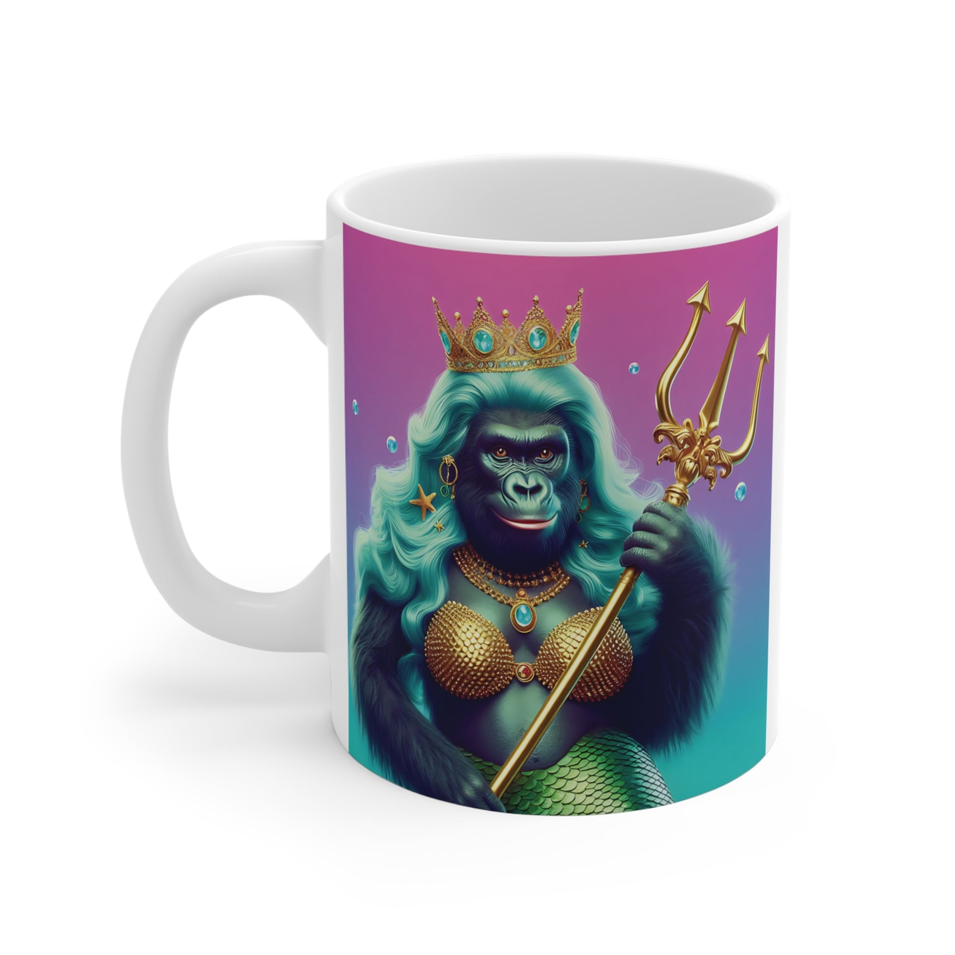 Enchanting Gorilla Mermaid Queen with Trident - For Kids/Adults