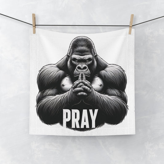 Our Motivational Gorilla Face Towel with a "PRAY" message remind you of the power of prayer and mindfulness. Ideal for use in the bathroom, gym, yoga sessions, or a decorative piece in prayer space. A thoughtful gift for friends and family who value spirituality and motivation in their lives. BUY NOW! (SK Superb)