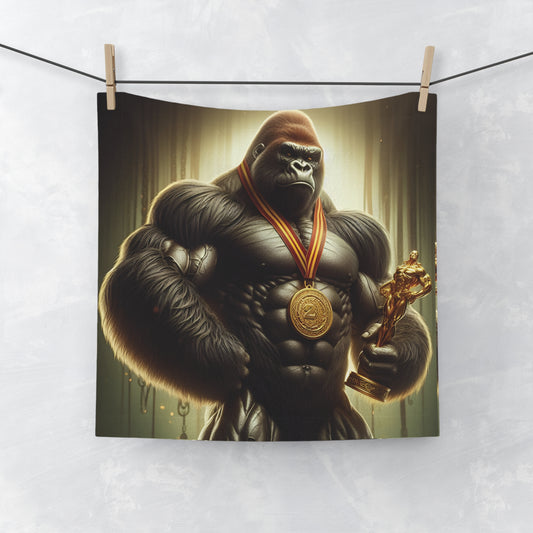 Our "Muscular Gorilla Champion Face Towel" is ideal for gym sessions, yoga classes, or everyday use. Gift for fitness enthusiasts, bodybuilders, and anyone who loves unique, motivational accessories. It features a powerful gorilla symbolizing strength and victory. BUY NOW! (SK Superb)