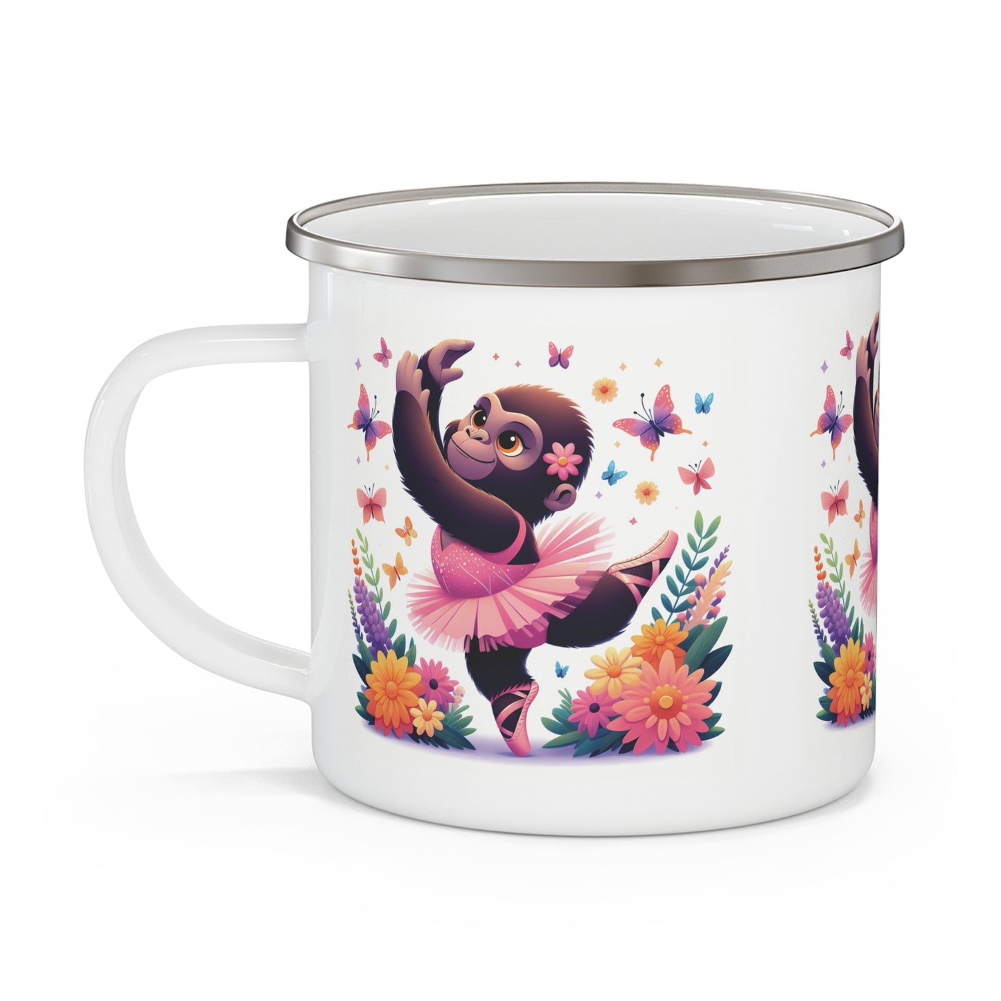 Kids Ballet Gorilla Enamel Camping Mug - Gift
