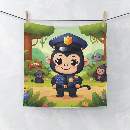 Introduce your little ones to the world of law enforcement with our adorable "Kids' Cartoon Police Officer Monkey Face Towel". This towel is perfect for inspiring kids to become future police officers. Ideal for kids' use, whether at home, the beach, or during playtime. BUY NOW! (SK Superb)