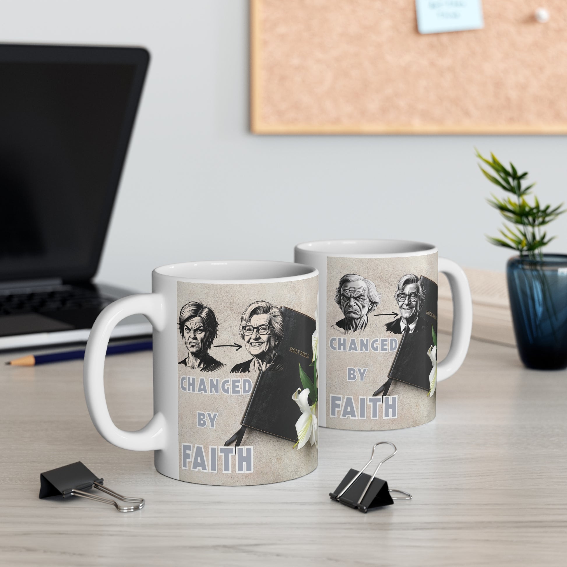 Motivational Coffee Mug for Prayer "Changed by Faith"