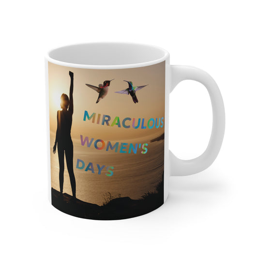 Celebrate strength and empowerment with our 'Miraculous Women's Days' 11oz Mug. Gift for her, Women's Day, birthdays, or any occasion celebrating women. Inspire and uplift with every sip!