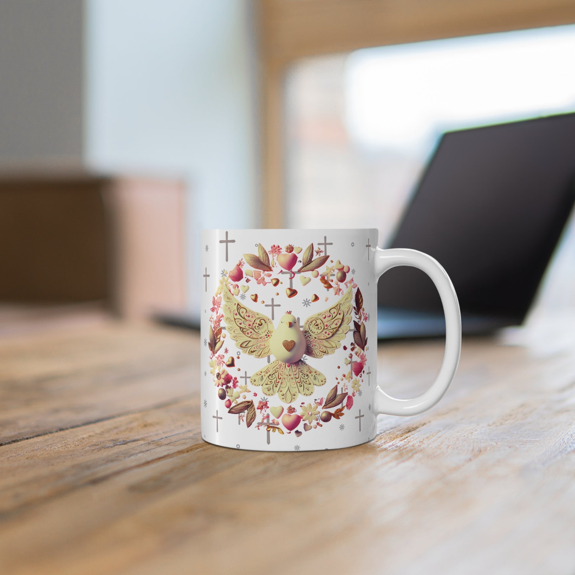 Christian Coffee Mug Gift - Peace Dove Design