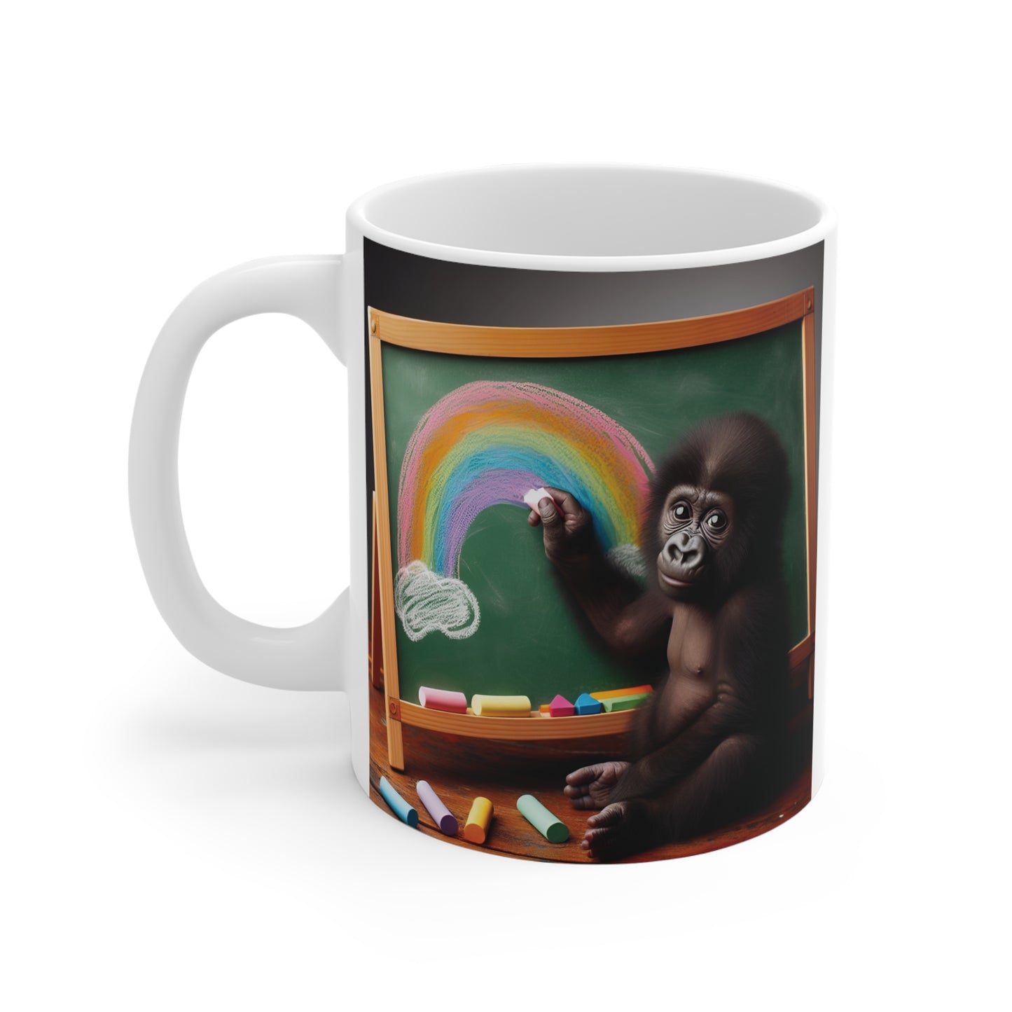 Baby Monkey Drawing Time 11oz Mug - Kids' Drawing Creativity