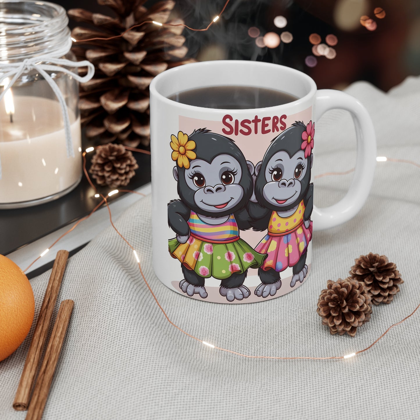 Love Our Gorilla Sisters 11oz Mug - Siblings Relationship