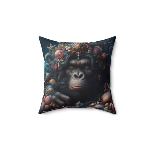 Celebrate your bachelorette day with our beautiful "Miss Gorilla Mermaid Bachelorette Pillow". You will love this glamourous gorilla adorned with intricate sea-themed decorations that brings oceanic fantasy and humor to your home and office decor. A stunning and comfortable pillow. BUY NOW! (SK Superb)