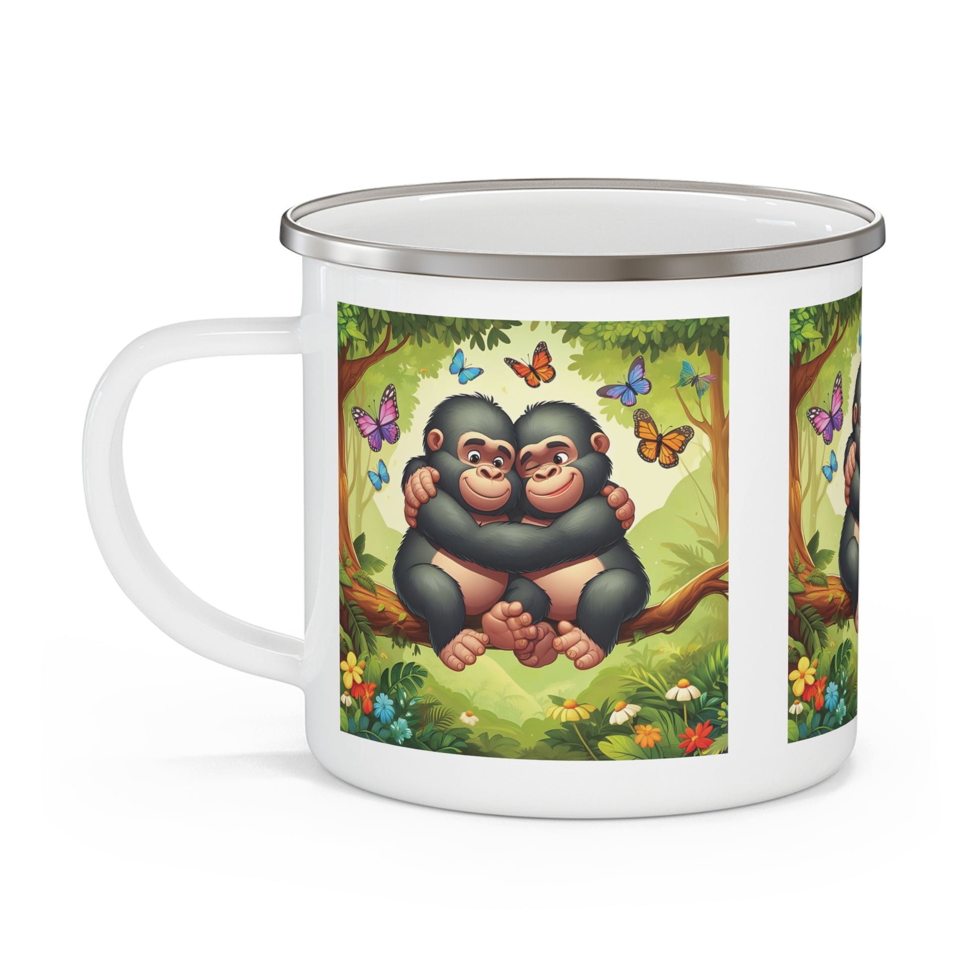 Monkeys Hugging Friendship & Brotherhood Camping Mug
