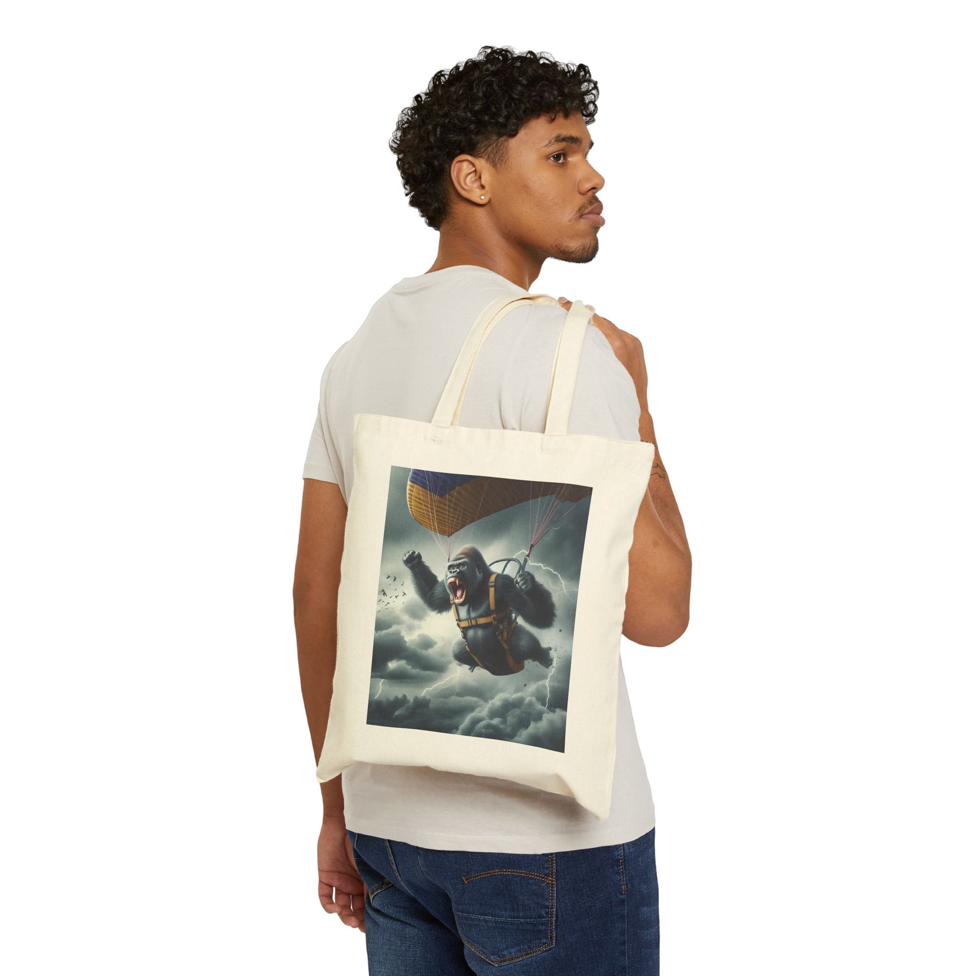 Electrifying Canvas Tote of a Gorilla Skydive Adventure - An Experience Not to Miss !