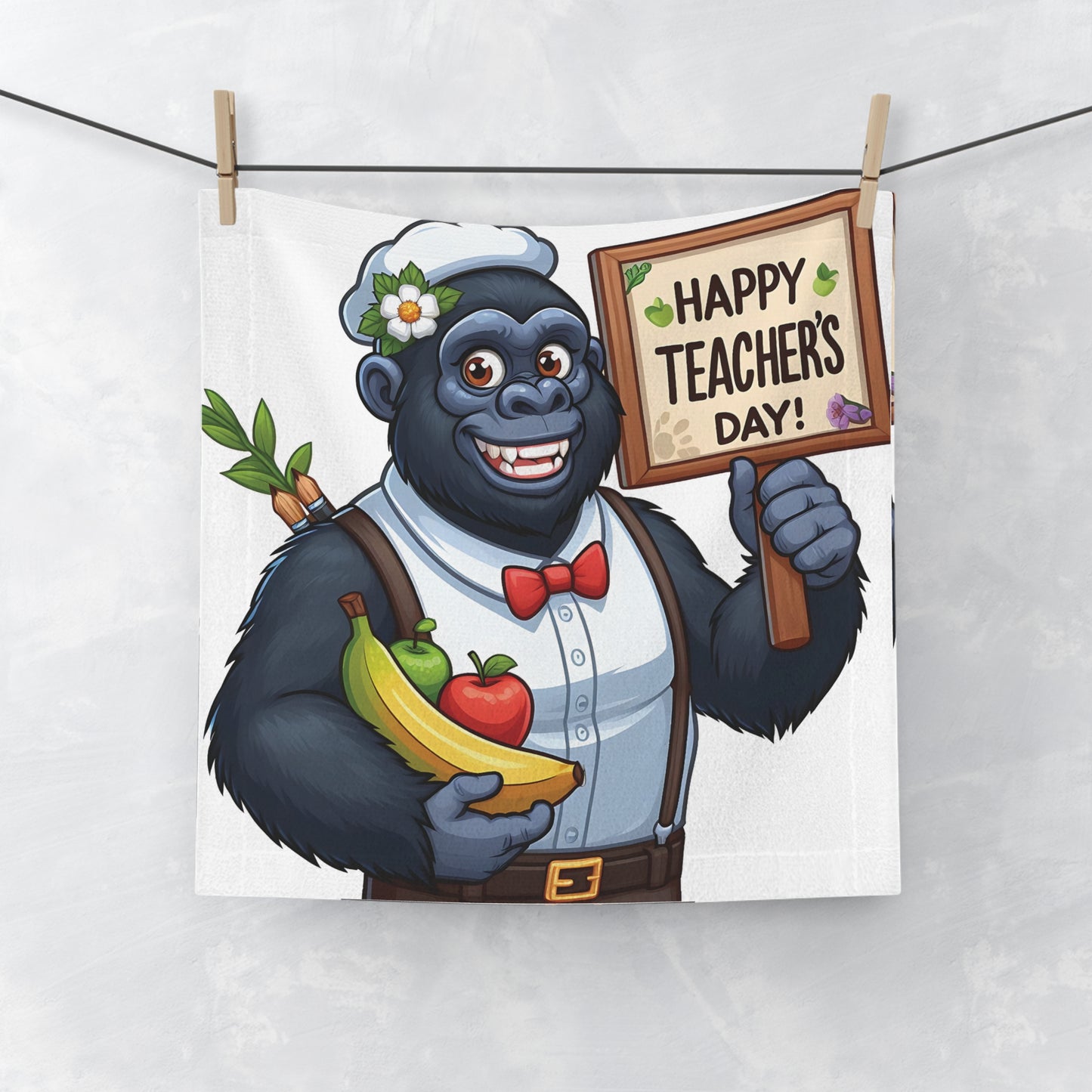 Cartoon Gorilla Gift for Teacher Face Towel