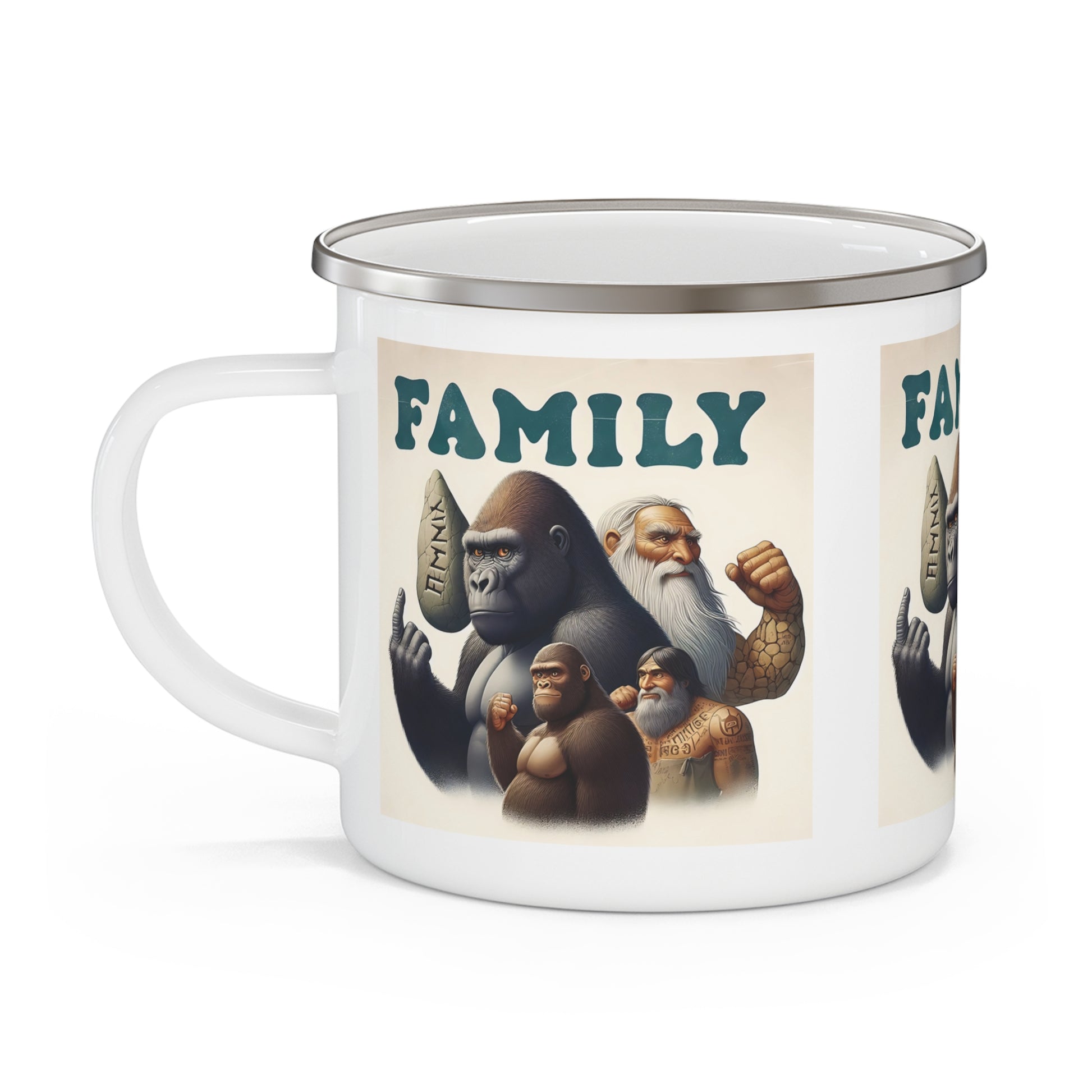 Gorilla Sturdy Family Bond Enamel Camping Mug