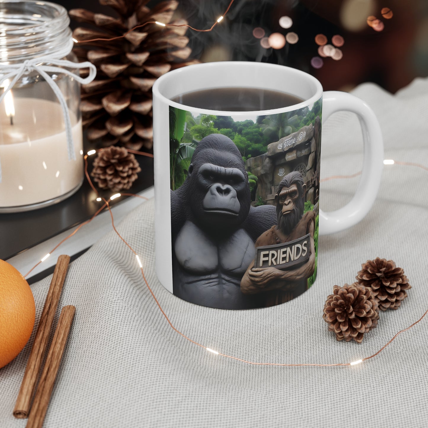 FRIENDS" Gorilla and Caveman 11oz Mug