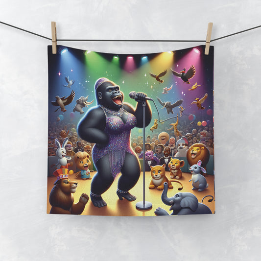 Human-Like Gorilla Singer Face Towel - For Music Lovers