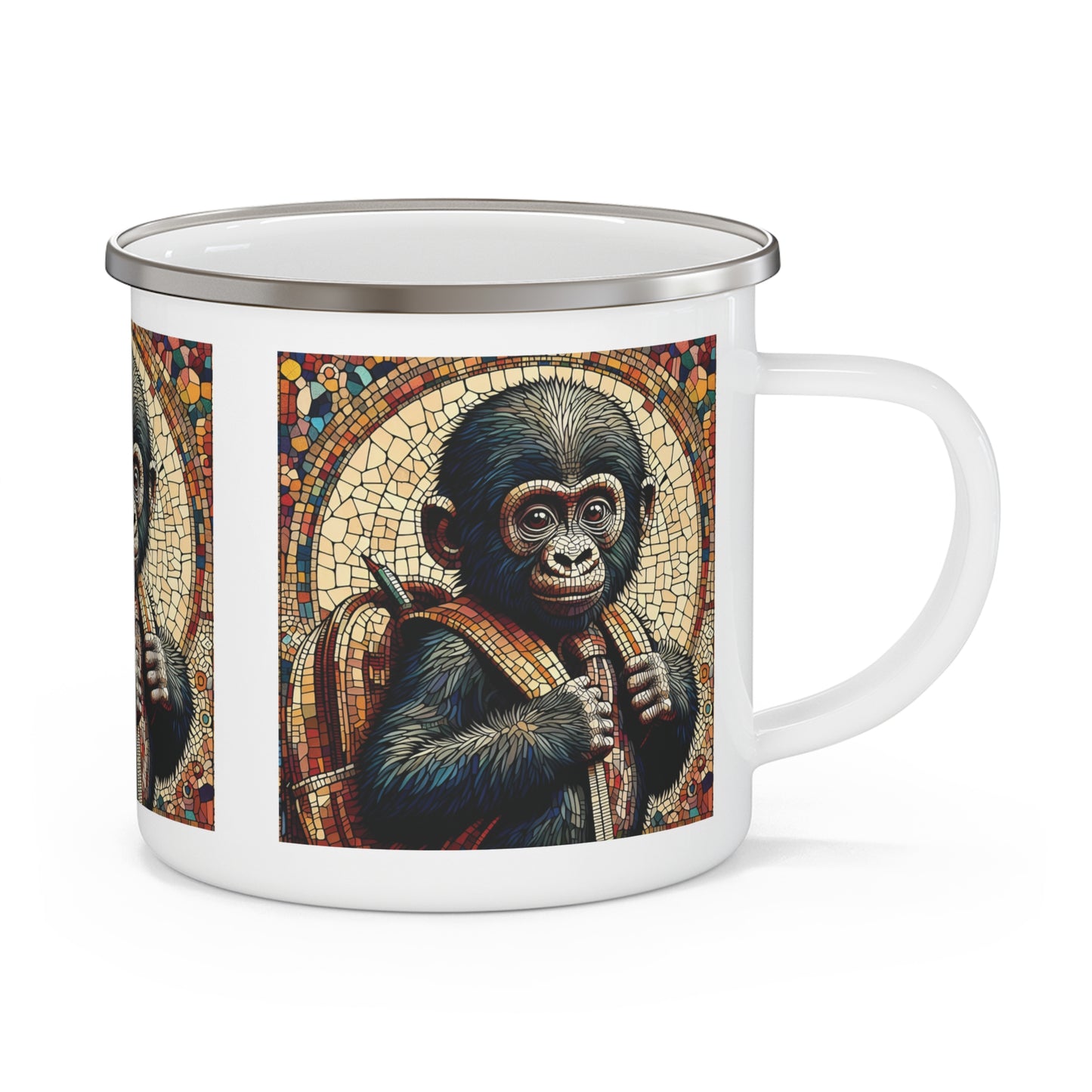 Discover our charming enamel mug featuring an adorable monkey with a backpack! Perfect for kids and adults, this kid-friendly mug is ideal for back-to-school, camping, and everyday use. Great for outdoor adventures or cozy drinks at home. A fun, unique gift idea for young adventurers! BUY NOW! (SK Superb)