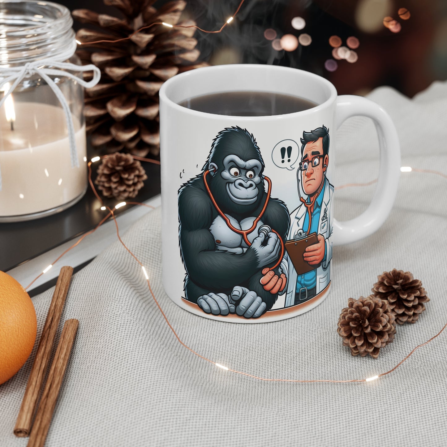 Fun Gift 11oz Cartoon Gorilla Doctor Mug - Animal/ Healthcare