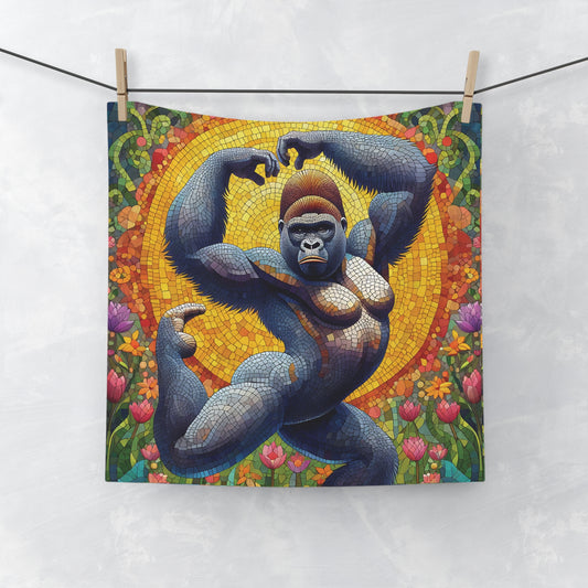 Our mosaic art "Elegant Gorilla Ballet Dancer Face Towel" is reminiscent of a ballet dancer's poise and strength. Ideal for art lovers, ballet enthusiasts, and those who appreciate unique and functional home decor. Great for use in the bathroom, at the gym, or as a decorative piece in your home. BUY NOW! (SK Superb)