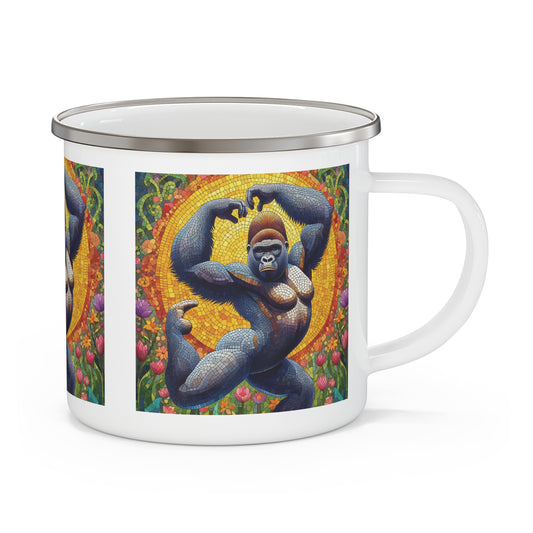 Experience the beauty of nature with our animal ballet inspired enamel mug of an elegant gorilla dancer. This mosaic-style mug is perfect for camping or gifting to dancers and wildlife lovers. Adds a touch of creativity to your outdoor adventures. BUY NOW! (SK Superb)