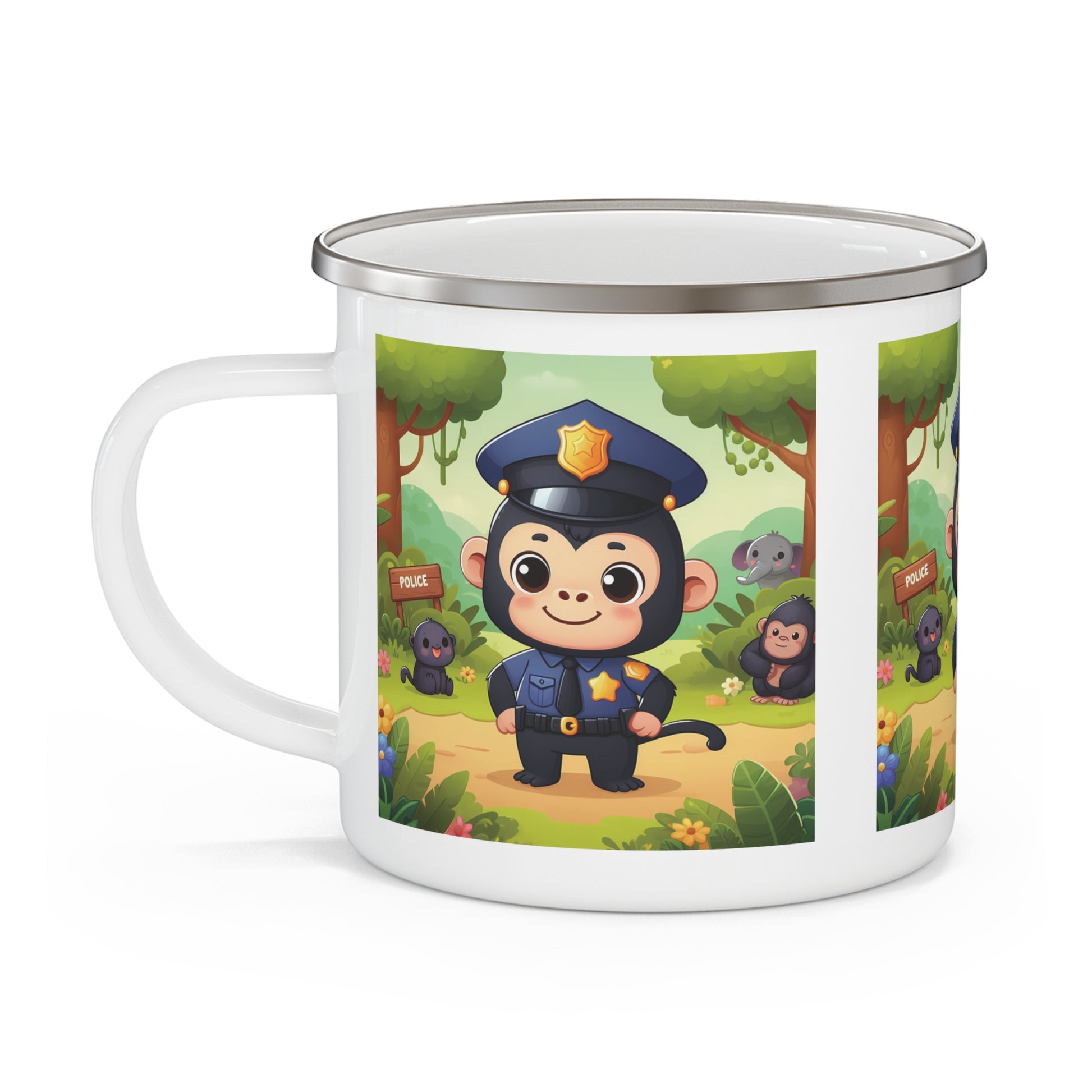 Monkey Police Hero Enamel Camping Mug  for Kids