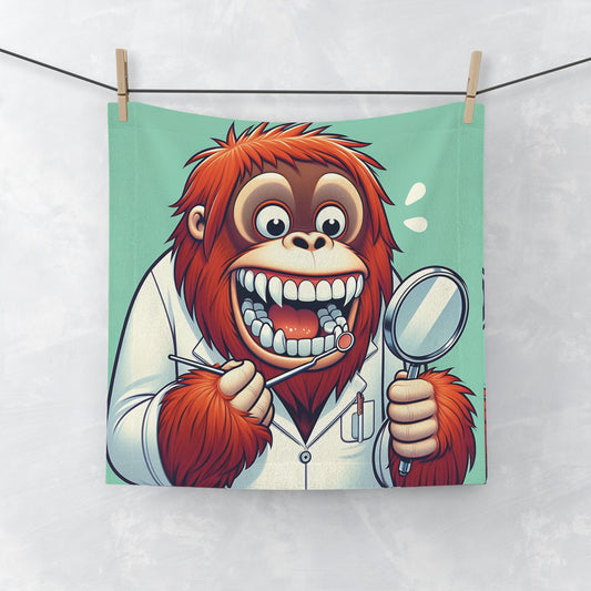 An ideal gift for dental professionals, kids with our "Funny Dentist Gorilla Face Towel". This playful face towel features a vibrant cartoon illustration of a cheerful gorilla dressed as a dentist. This towel is a fun way to encourage good dental hygiene habits. BUY NOW! (SK Superb)