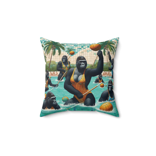 Dive into the playful world of gorilla athletes with the Water Polo Gorillas Pillow! Bring home the excitement and let these gorilla water polo players make a splash in your living space! An ideal gift for animal lovers and sports enthusiasts. ORDER YOURS TODAY and let the games begin! (SK Superb)
