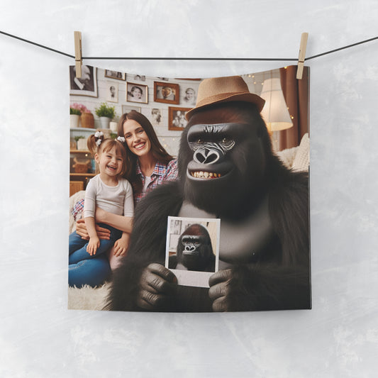 Enhance your bathroom with our delightful "Gorilla Cozy Family Time Face Towel". This face towel is not just a functional item but also a charming addition to your home decor. Perfect as a gift. For use as a face/hand towel, or decorative piece in your bathroom, kitchen, or living area. BUY NOW! (SK Superb)