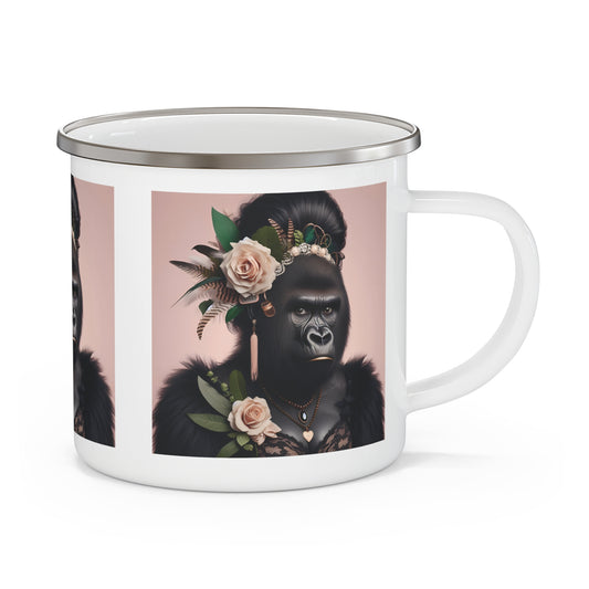 Elevate your bachelorette party with this elegant "Gorilla Bachelorette" Enamel Camping Mug. A fun and functional mug for bachelorette or bridesmaid gifts, as a keepsake from a special celebration. Perfect for brides-to-be. Ideal mug for camping, outdoor adventures or everyday use. BUY NOW! (SK Superb)