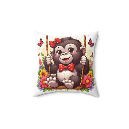 Bring joy to your child's room with the Happy Gorilla on Swing Pillow. This delightful pillow features an adorable gorilla happily swinging, sure to be a favorite among kids who love to imagine swinging alongside their new gorilla friend. BUY NOW! (SK Superb)