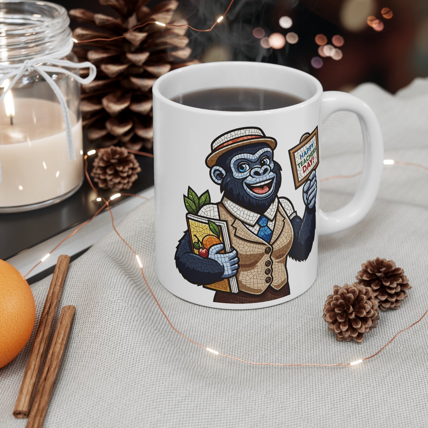 Fun Gorilla Cartoon Design Teacher 11oz Mug