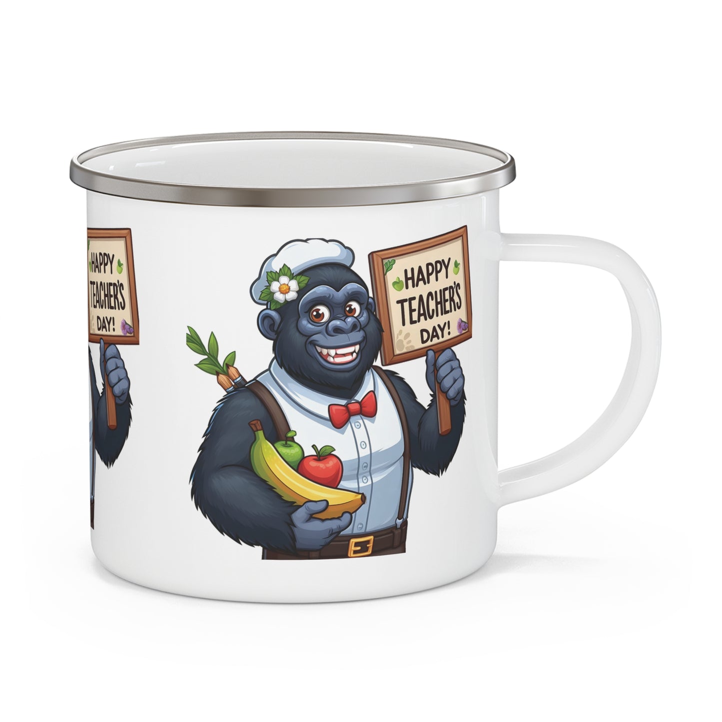 A practical and memorable way to show gratitude to your teacher with this fun enamel mug of a playful cartoon gorilla. Perfect for both outdoor adventures and daily classroom use. Ideal charming design Teacher Appreciation Gift or any special occasion. BUY NOW! (SK Superb)