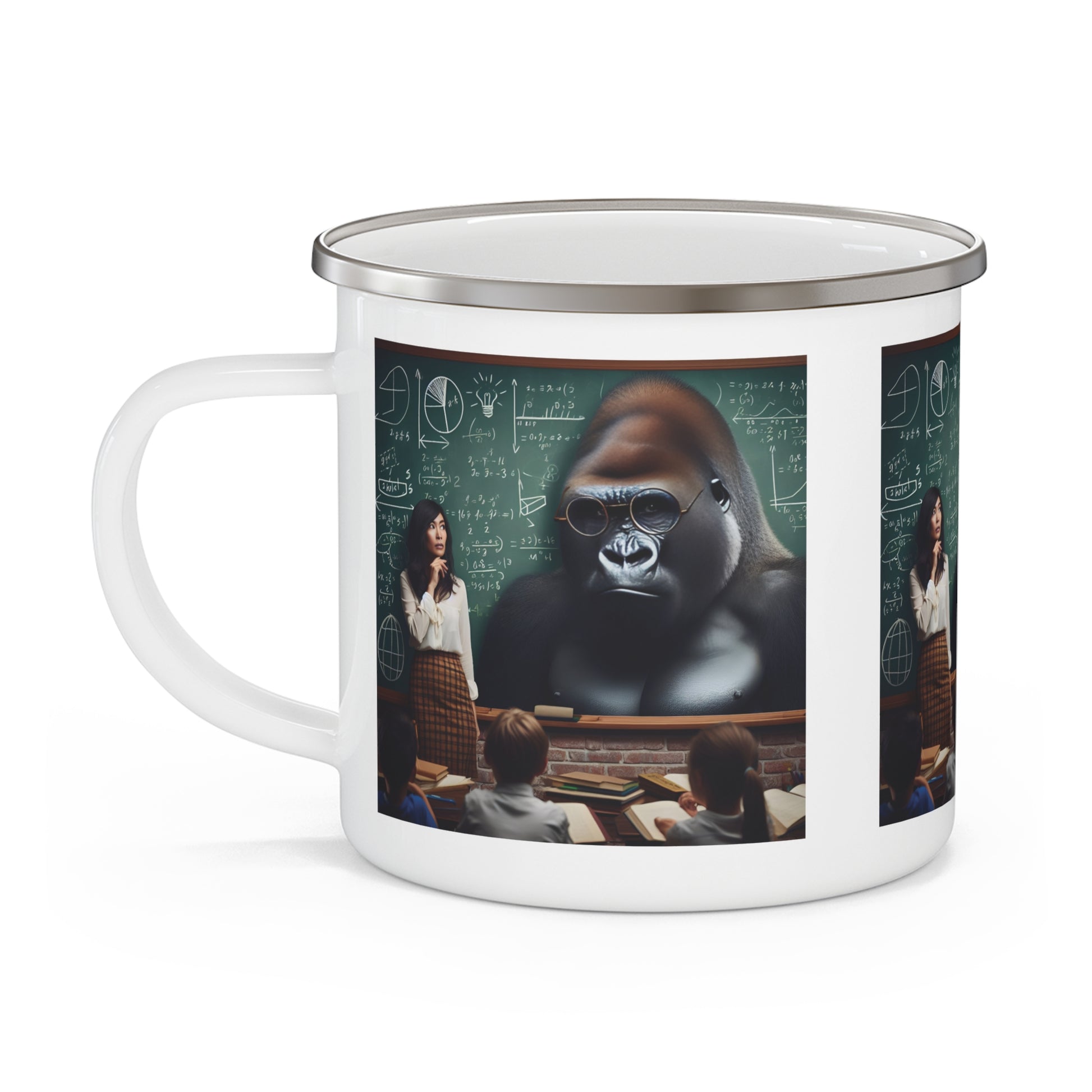 Educational Gorilla Enamel Camping Mug - Fun Unique Teacher Gift
