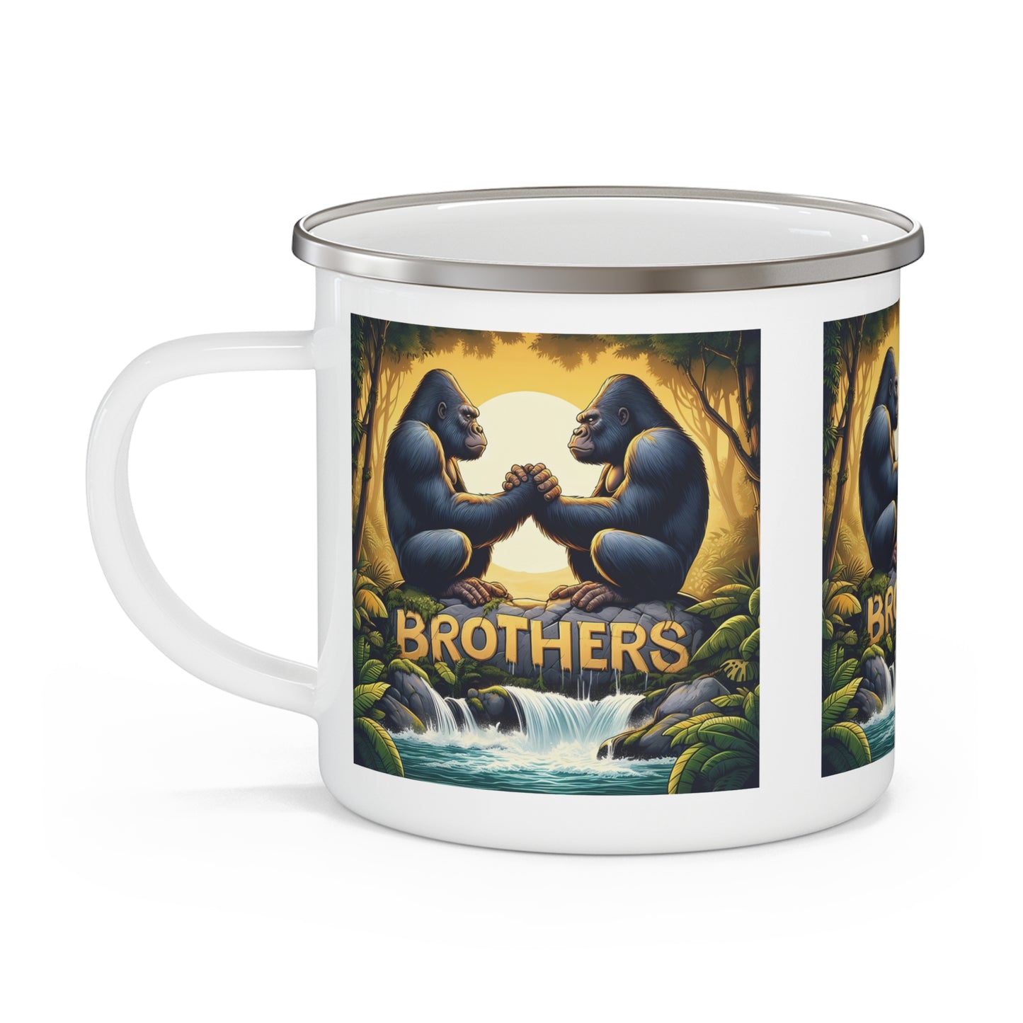 Gorilla Brotherhood Bond Enamel Camping Mug