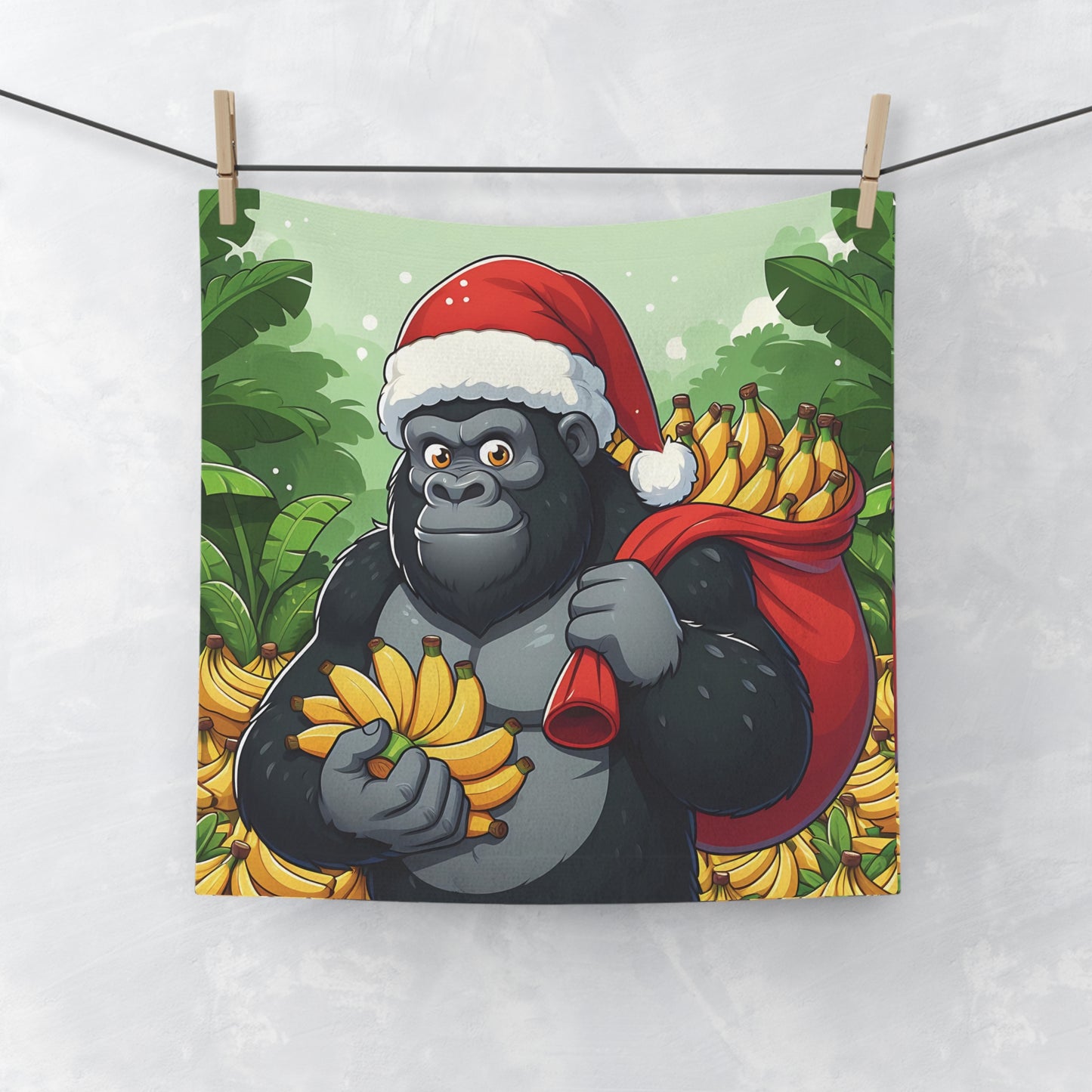 Add festive fun to your bathroom with our "Santa Gorilla Face Towel". Perfect for the holiday season. Whether you're using it at home, in the gym, or as a thoughtful holiday gift, this towel combines practicality with playful design. BUY NOW! (SK Superb)