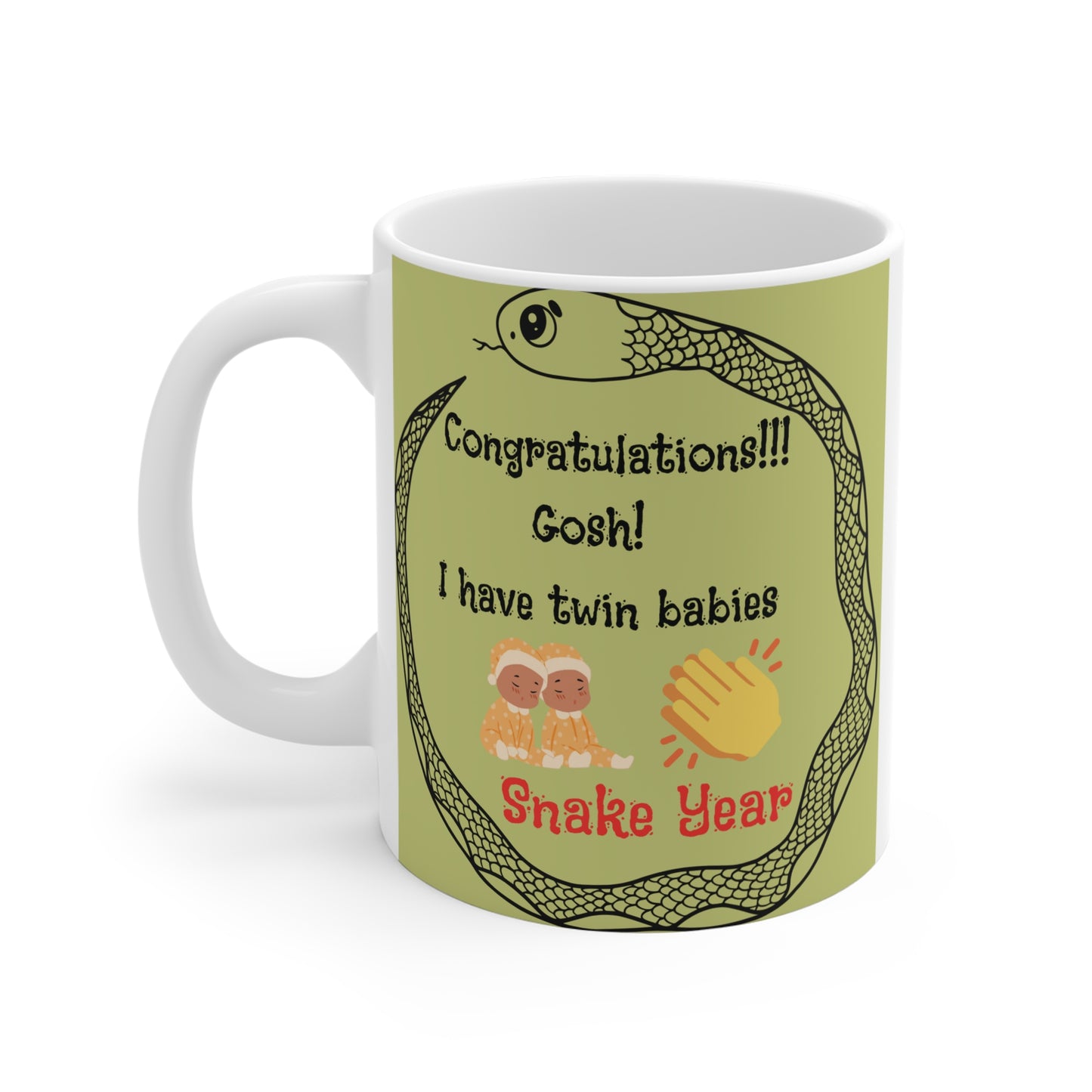 Snake Year Twin Babies Celebration 11oz Mug - Gift for New Parents