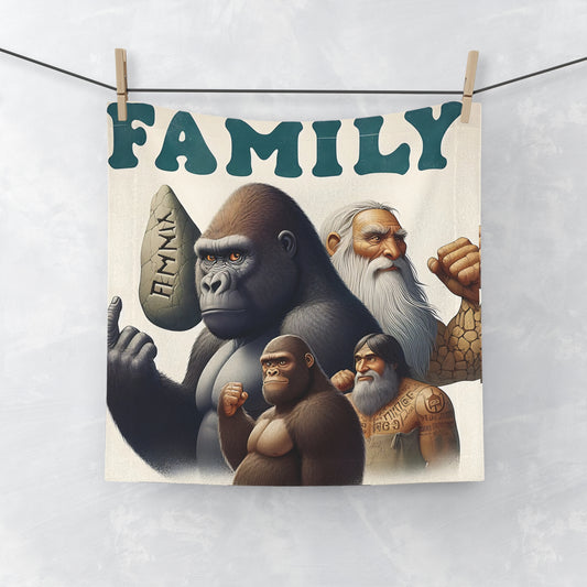 Our "Family Unity Towel" of unique gorilla and human design captures the timeless bond of togetherness and strength. This towel is not only a practical accessory but also a meaningful piece of art. A thoughtful and artistic gift for family and friends, especially animal lovers. BUY NOW! (SK Superb)