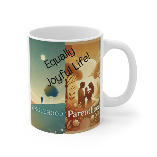 Celebrate life’s unique paths with our 11oz mug honoring singlehood and parenthood. A thoughtful gift for singles, parents, or anyone embracing life’s journey!