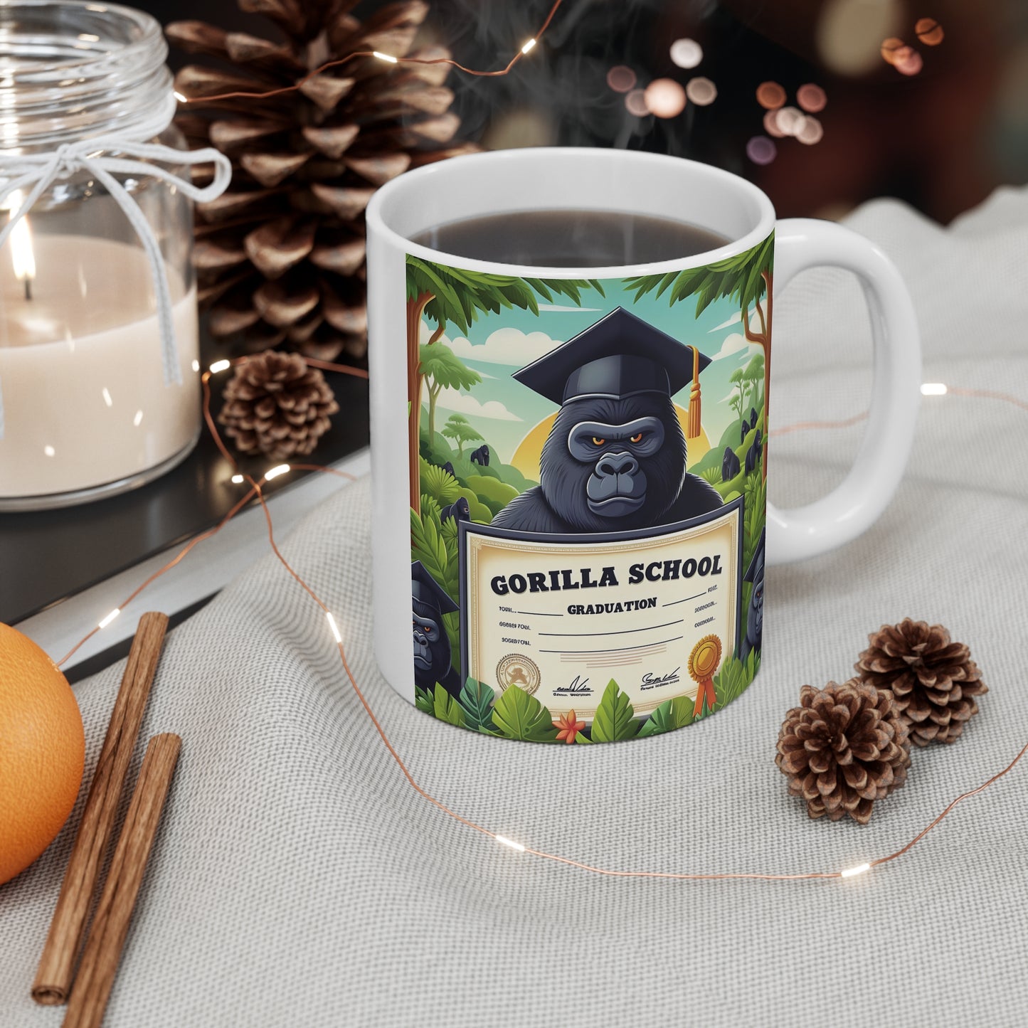 Animal Theme Gorilla School Graduation 11oz Mug - Graduation Keepsake